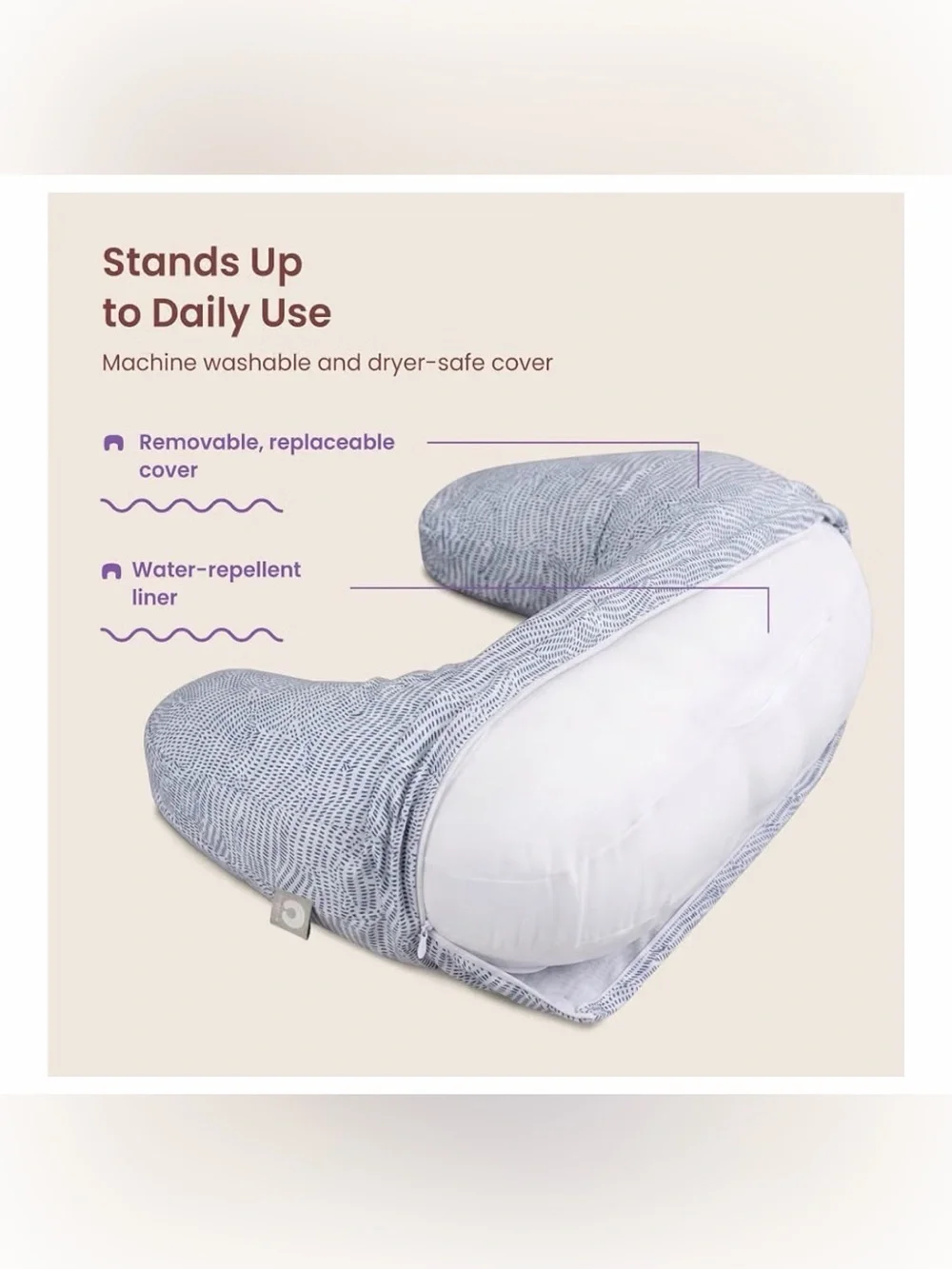 Boppy Nursing Pillow in Blue Speckled Current